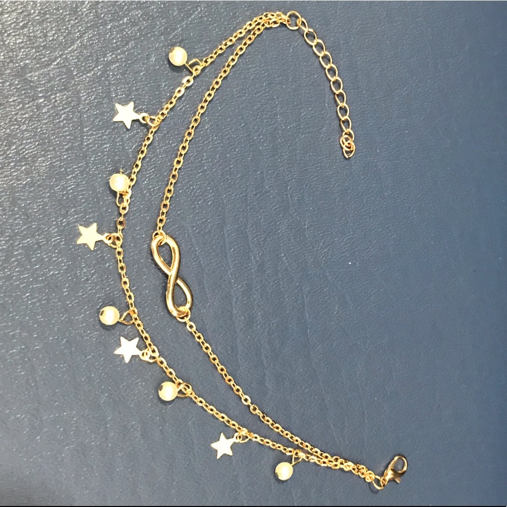 Infinity/star/pearl double-layered anklet - Picture 3 of 7